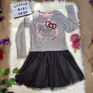 Kid's Hello Kitty Sweater Dress/Gray & Black/Sz XL